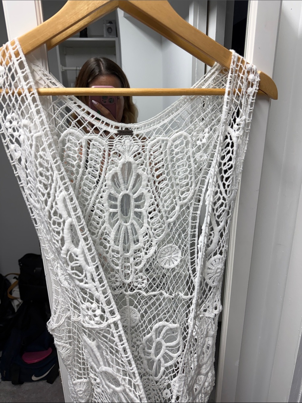 White Crochet kimono